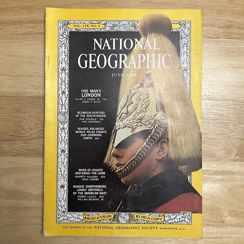 Vintage National Geographic June 1966 London Loire Basque Shepherds No Map